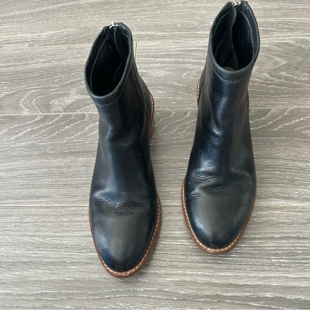 Loeffler Randall Felix Booties Black Leather Size 5.5